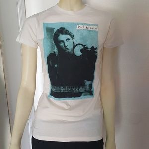 KURT COBAIN Womens White T-shirt- Size Medium